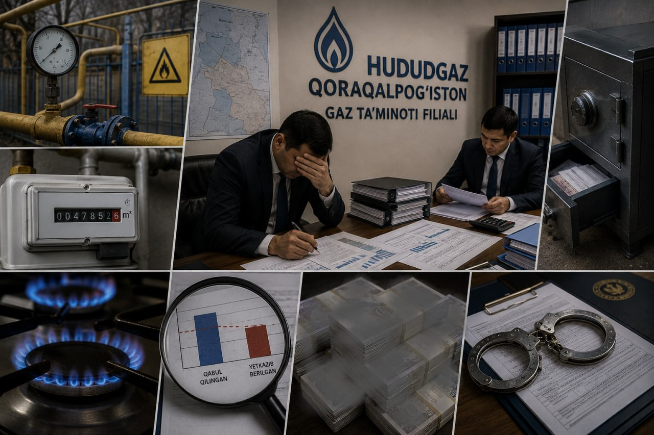 “Ҳудудгаз Қорақалпоғистон” ГТФда 251,5 млрд сўмлик зарар аниқланди